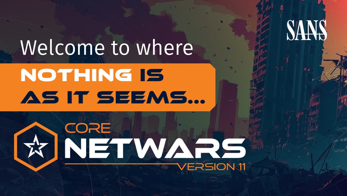The new Core NetWars is here! 🎉

Version 11 brings you puzzles powered by #AI, battles in retro-futuristic chaos, and the perfect range for you to prove your skills across multi-disciplinary threats. 🚀

Read about the new update: sans.org/u/1BV5
#NetWars #CyberRange