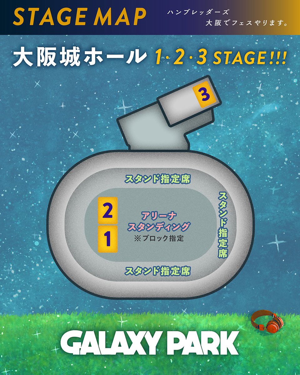 GALAXYPARK_hmbr's tweet image. ［𝙉𝙀𝙒 𝙄𝙉𝙁𝙊］

🚀ハンブレッダーズ

GALAXY PARK
10/19（日）大阪城ホール

≫第ニ弾出演アーティスト解禁！
🆕キュウソネコカミ｜@KYUSO_NEKOKAMI 
🆕ナードマグネット｜@nerd_magnet 

🔸ハンブレッダーズ｜@Humbreaders 
🔹KANA-BOON｜@_kanaboon 
🔸KOTORI｜@KOTORI_band…