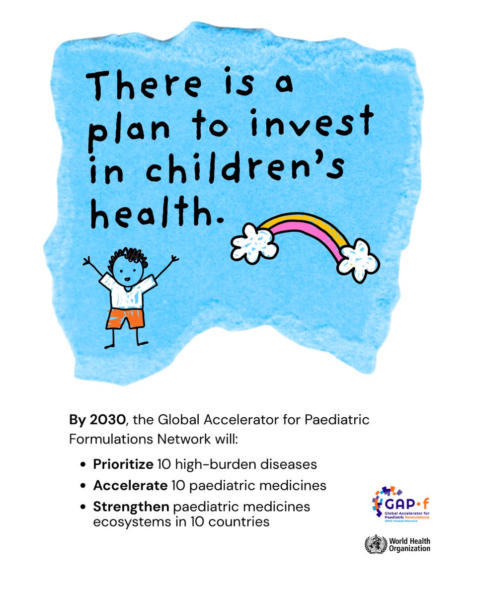 The new strategy to invest in children’s health by <a href="/GAP_f_Network/">GAP-f</a> sets a clear direction for 2030:
🔹 Focus on the most urgent diseases
🔹 Speed up access to key medicines
🔹 Strengthen the paediatric medicines ecosystem

A $40M investment means lives saved with no time lost.
