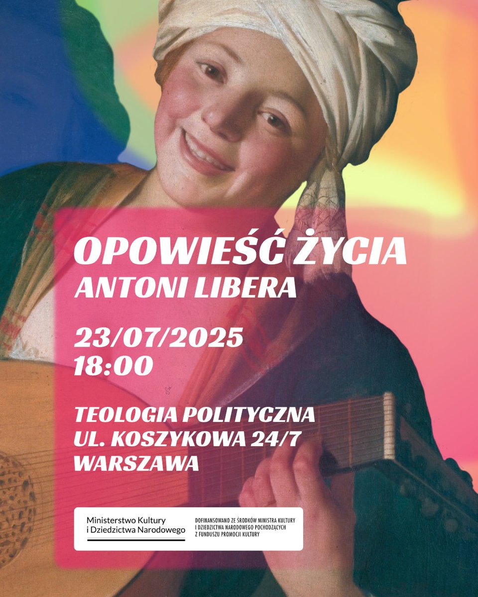 🔴#Zapraszamy! W przyszłym tygodniu #23lipca spotkanie z Antonim Liberą – pisarzem, tłumaczem i reżyserem teatralnym
teologiapolityczna.pl/23-lipca-spotk…