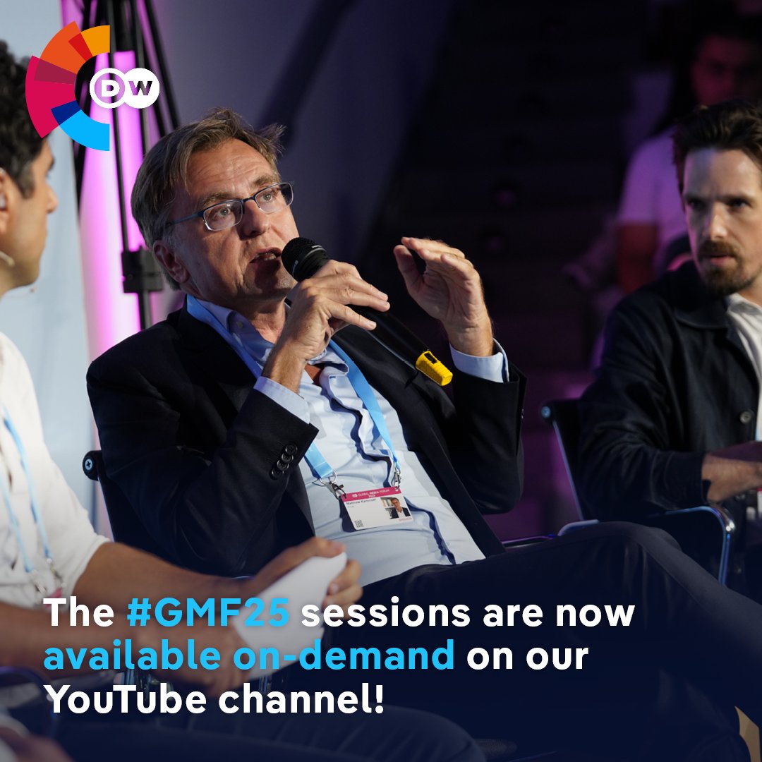 DW_GMF's tweet image. Missed #GMF25 or want to relive the highlights? We've got you covered!
Full recordings of panels, keynote, impulse session & the Freedom of Speech Award are now on YouTube!
🎥 Watch here: shorturl.at/Azk40