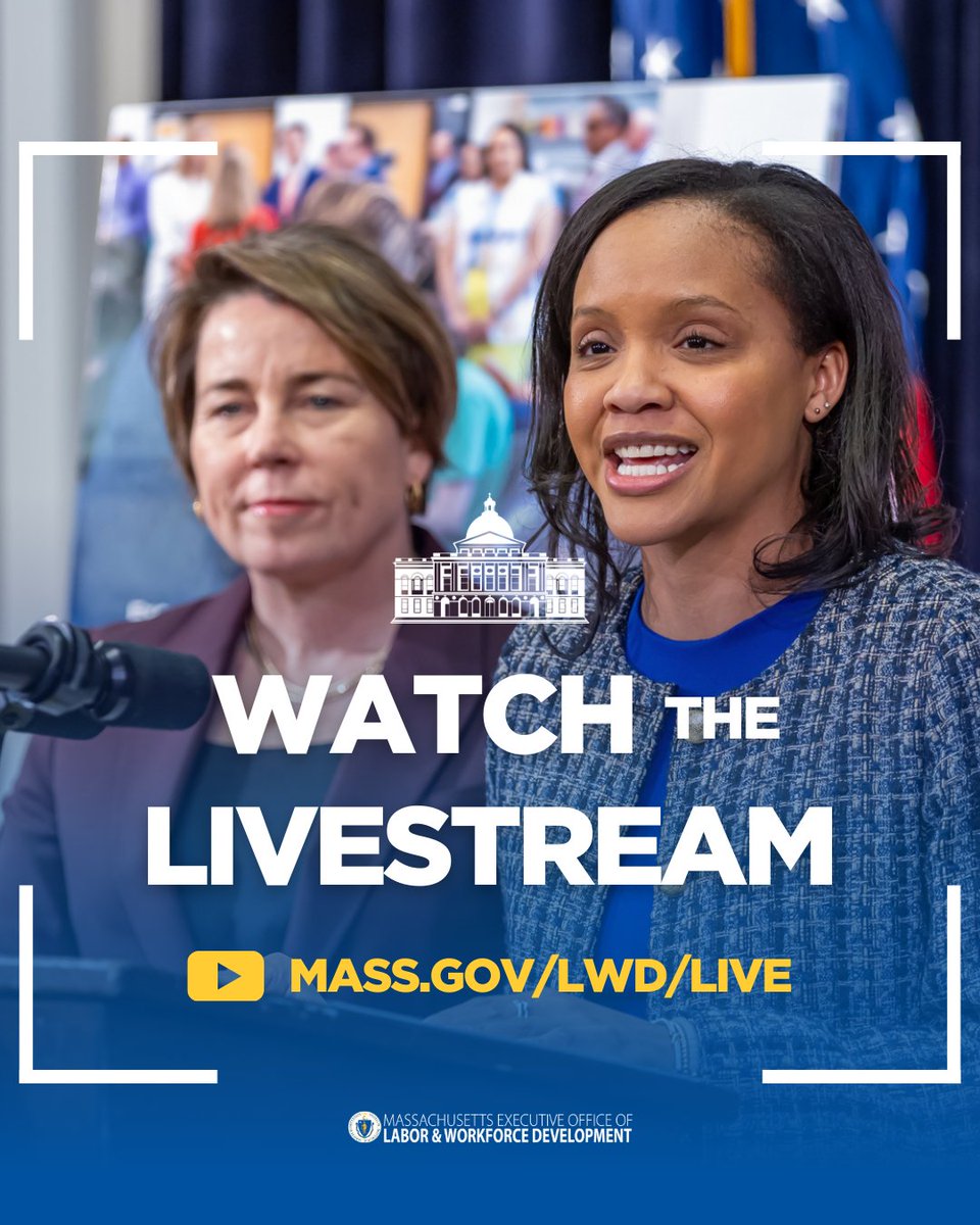 MassLWD's tweet image. .@MassLWD Secretary Jones and @MassEducation Secretary Tutwiler celebrate new investments to expand access to English language services proposed by @MassGovernor in the recently finalized Fair Share supplemental budget.

🔴 Watch live at 11:15 a.m.: mass.gov/LWD/Live