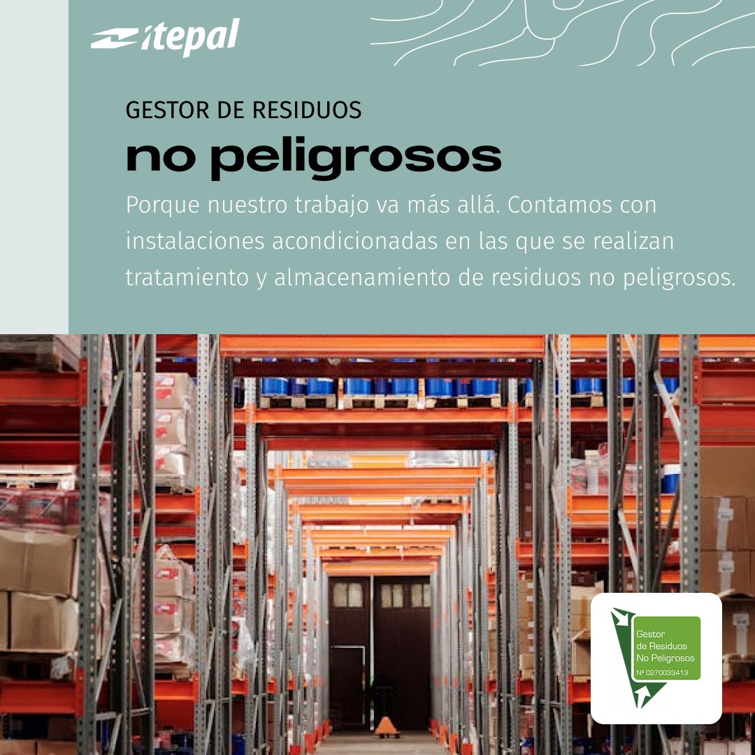 En Itepal, contamos con la certificación de residuos no peligrosos. Disponemos de instalaciones acondicionadas y avaladas por la autorización administrativa de la Consejería de Medio Ambiente para su gestión. ¿Quieres saber más sobre nosotros? 📞​ +34 967 440 749