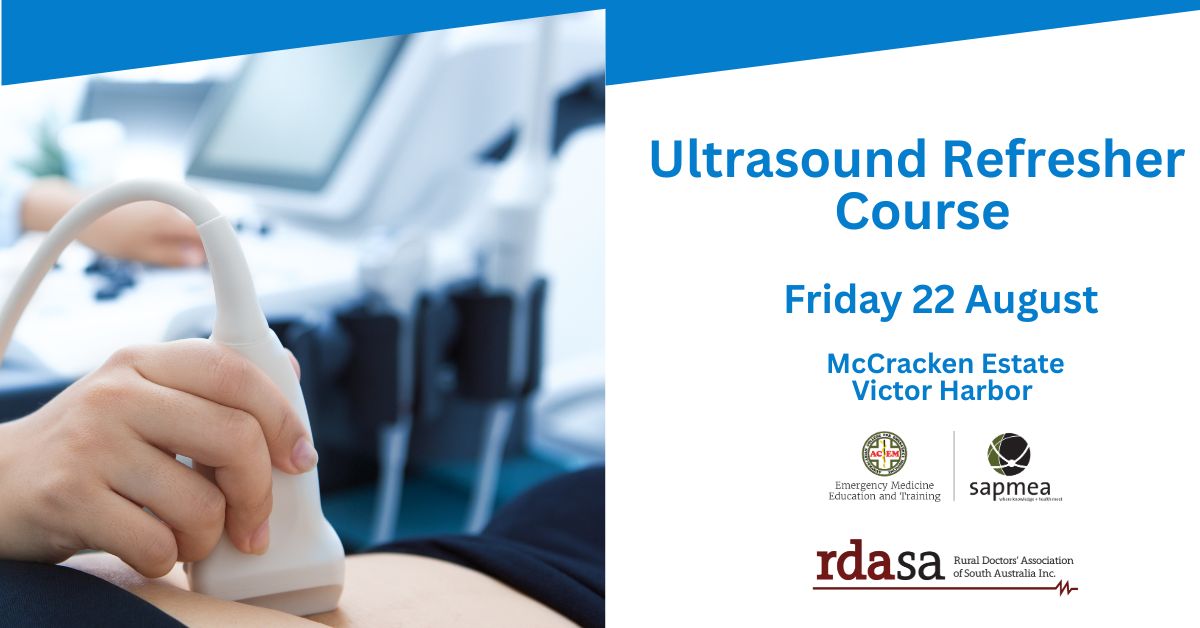 RuralDocSA's tweet image. Extend your stay in Victor Harbor this Masterclass and enrol into the Friday Point of Care Ultrasound (POCUS) Workshop. Covering eFAST, lung ultrasound, abdominal aortic aneurysm (AAA) assessment, ultrasound guided IV placement &amp;amp; foreign body localisation. events.humanitix.com/ultrasound-ref…