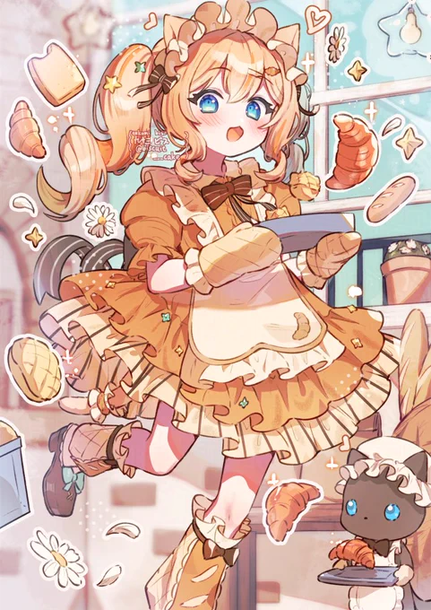 #これでフォロワーさん増えました ケモミミっ子パン屋さん