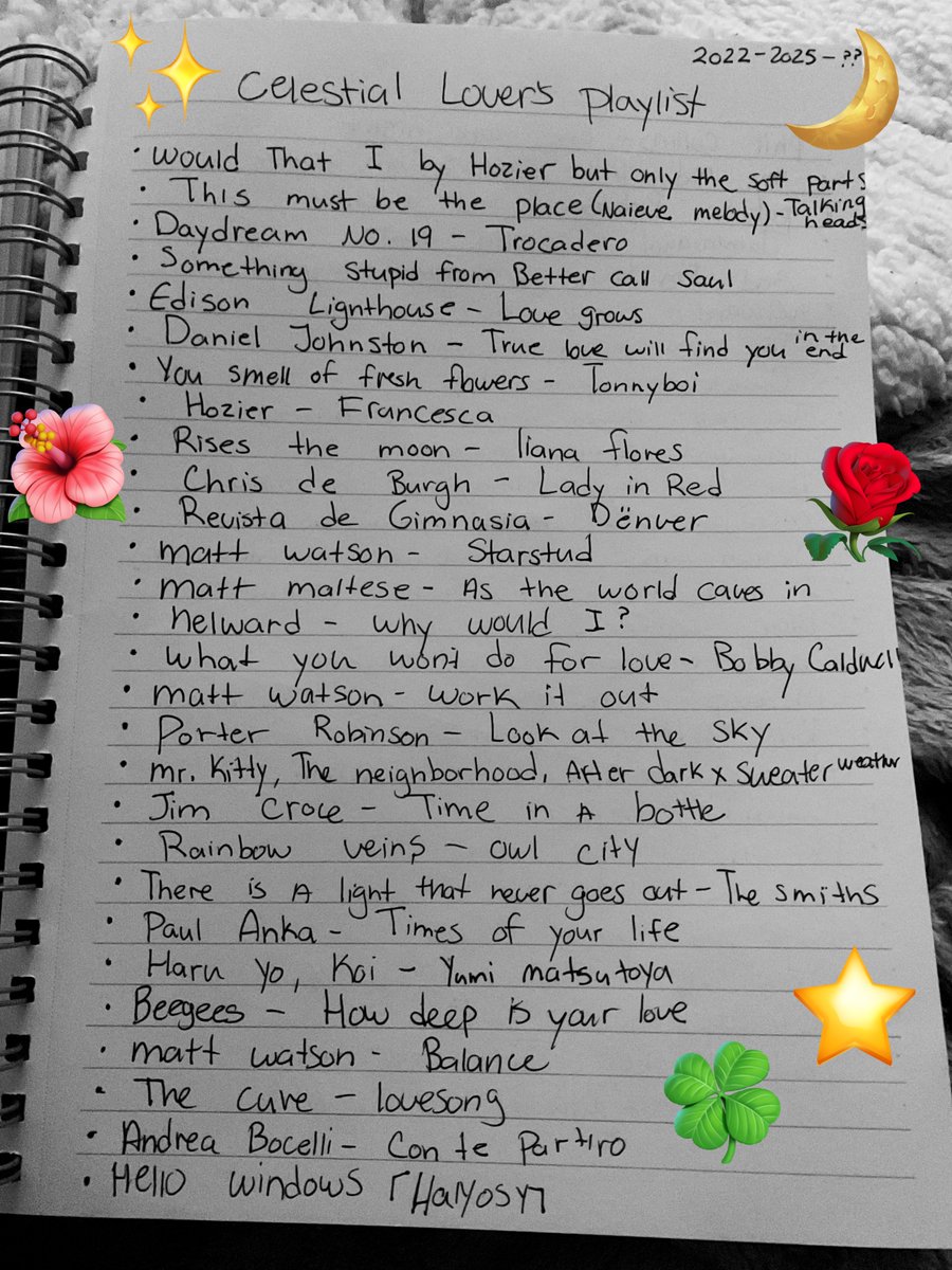 Chloe_Naps's tweet image. I noticed last night that the playlist I’ve been keeping for my husband of songs that are important to us has a deleted, and a private video. AND IT MAKES ME SO SAD I have no idea what they were while I considered them so special... So I feverishly wrote down the rest 😭
