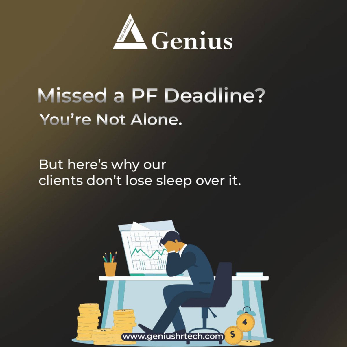 GeniusHRTechLtd's tweet image. Never miss a PF deadline again.

With Genius, compliance becomes seamless—automatic alerts, integrated systems, and peace of mind every month.
Because being late should never cost you trust.
#SmartCompliance #PayrollSolutions #PFCompliance #StayAhead #GeniusAtWork