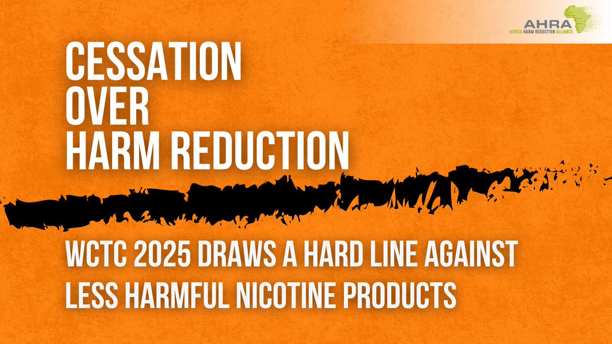 AfricaHRA's tweet image. The overall stance seemed to reflect a dated interpretation of harm reduction, one that overlooks real-world consumer behaviour and fails to engage with adult smokers who cannot or will not quit using traditional methods.
ahra.info/wctc-2025-harm…