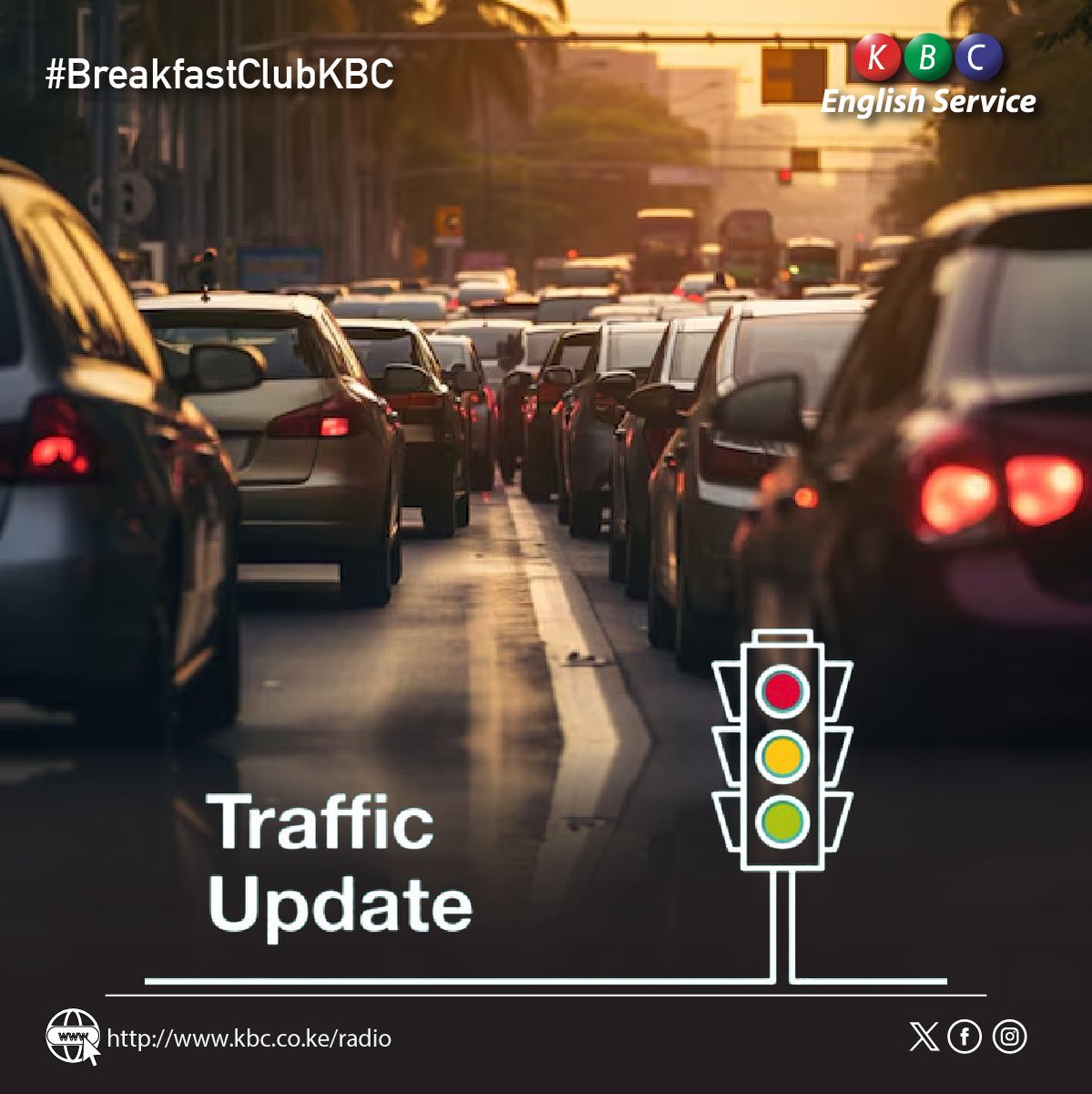 How's traffic this Wednesday morning?
Any incident or accident reports?
Let us know.

#BreakfastClubKBC ^PMN