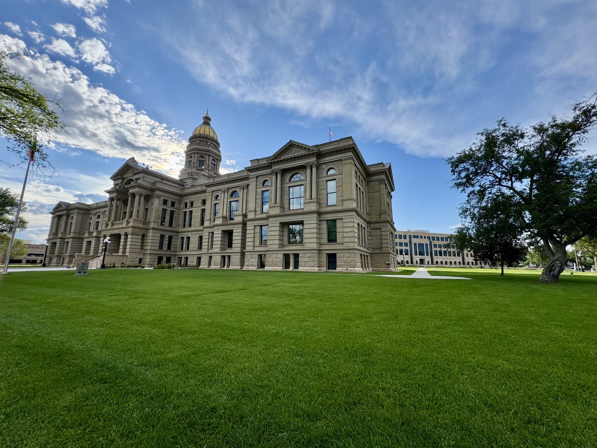 The Wyoming state Capitol’s grass is immaculate.