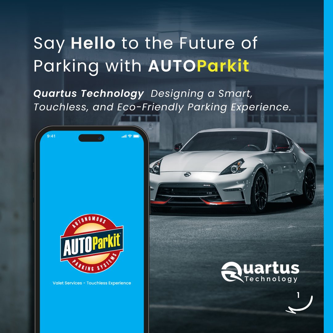 quartustechhq's tweet image. Say goodbye to parking hassles with AUTOParkit – smart, touchless, and eco-friendly, powered by Quartus Technology. 🚗
Enjoy faster parking, real-time EV tracking, and total peace of mind. 📲✨
#AUTOParkit #SmartParking #QuartusTechnology #TouchlessExperience #EVReady