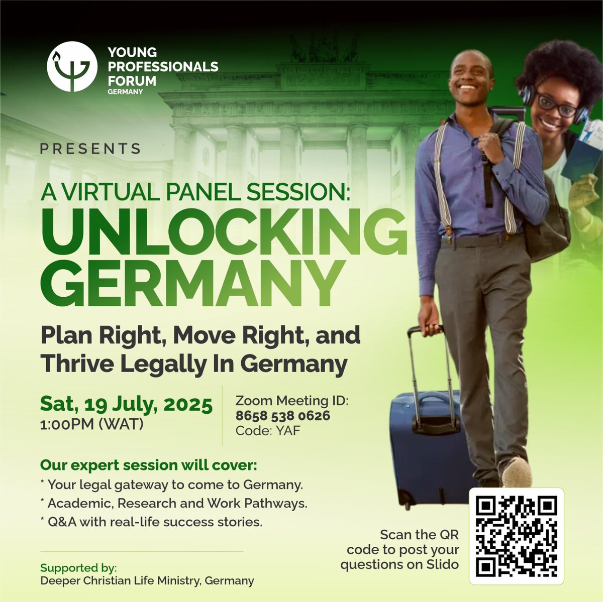 🇩🇪 Dreaming of Germany?

Join our free webinar: Unlocking Germany 🎓🌍

📅 [July 19, 2025] | 🕒 [1:00 PM, WAT] | 💻 Online

Let’s open doors—together.
🔗 [See attached flier]

#StudyInGermany #WorkInGermany #ResearchAbroad
