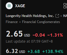 OceanOverlord_'s tweet photo. Quality Stock Recommendations:

$XAGE

Up 138% pre-market

$XAGE - Longevity Health Holdings

Guaranteed sales agreement worth $100 million per year

THPlasma to achieve cash profitability in FY2024

Expected revenue growth of 220% YoY in FY2025-FY2026

Ultra-low float/OS close to 1 million shares