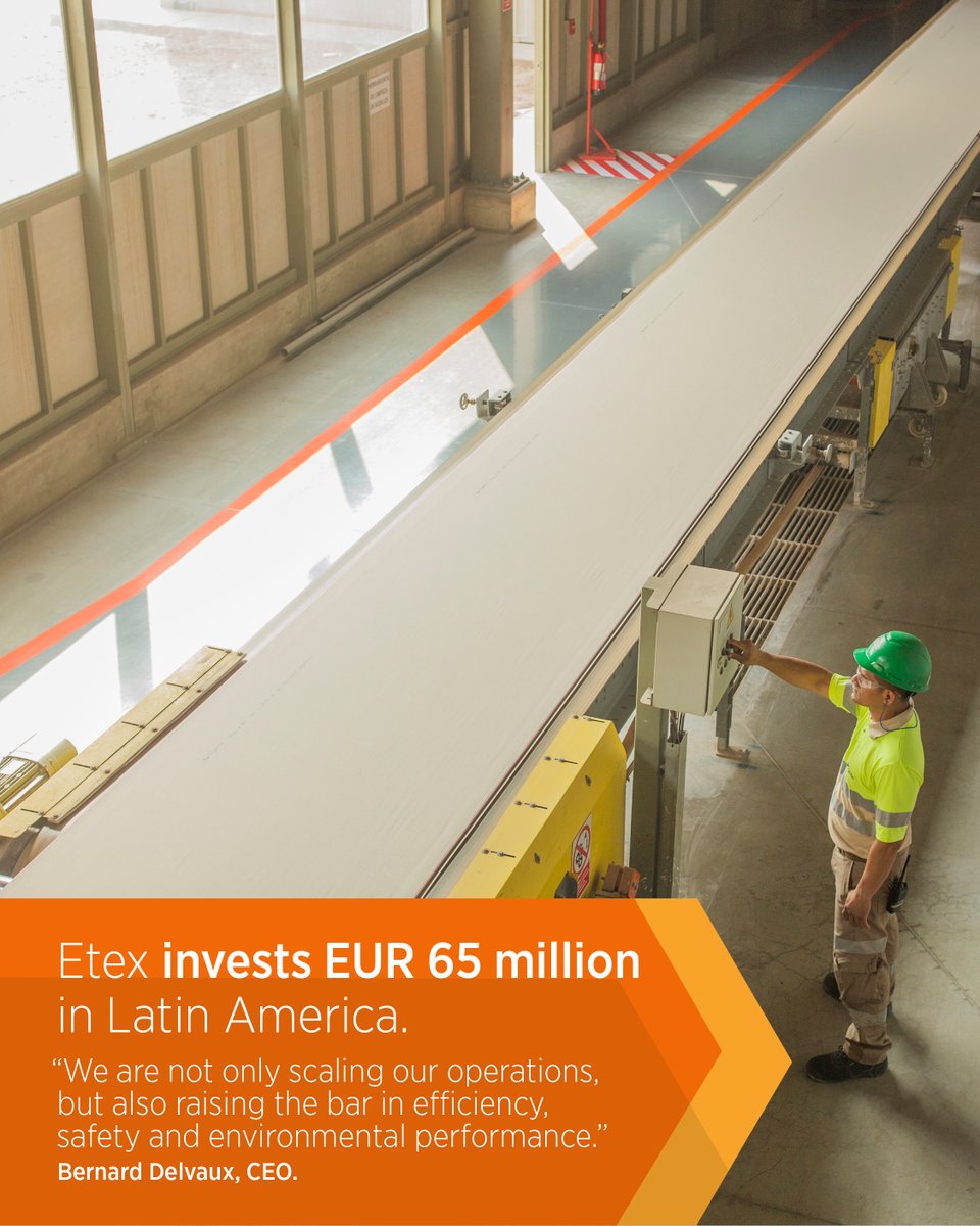 Etex strengthens its long-term commitment to Latin America with a EUR 65M investment in plasterboard production. The initiative will expand plasterboard production capacity, improve sustainability, and support market growth across the region.

🔗 etexgroup.com/en/news/256183…