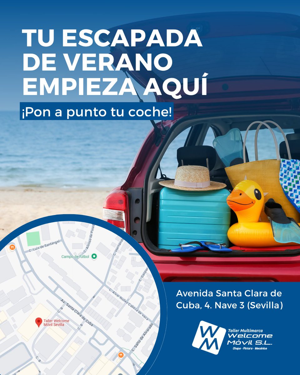 ¡Tu aventura de verano empieza con un coche a punto! ☀️🚗

Antes de salir de viaje, asegura tu vehículo. En Taller Welcome Móvil revisamos neumáticos, frenos, niveles y A/C para un viaje seguro

 📞 660 722 384 | 954 515 580

#SomosTuTaller #RevisionVerano #ViajeSeguro