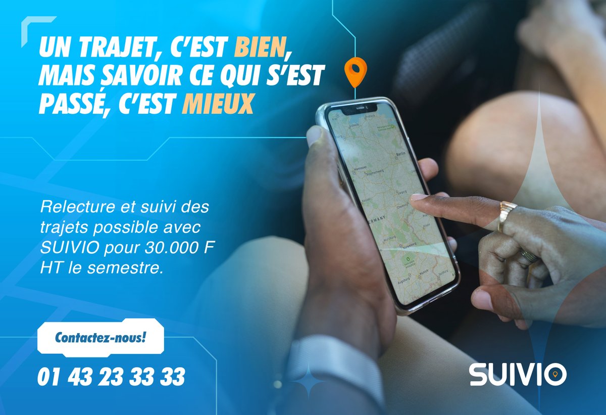 🔵 Envie de savoir où ton véhicule est passé après son dernier trajet ?
Avec <a href="/_SUIVIO_/">SUIVIO</a> , tu peux revoir chaque étape, chaque arrêt.
Un suivi précis, fiable, qui t’aide à mieux gérer votre flotte.

#Suivio #M2M #FutureReady #Sécurité #SIM #Telematix #RelectureTrajet #Véhicule