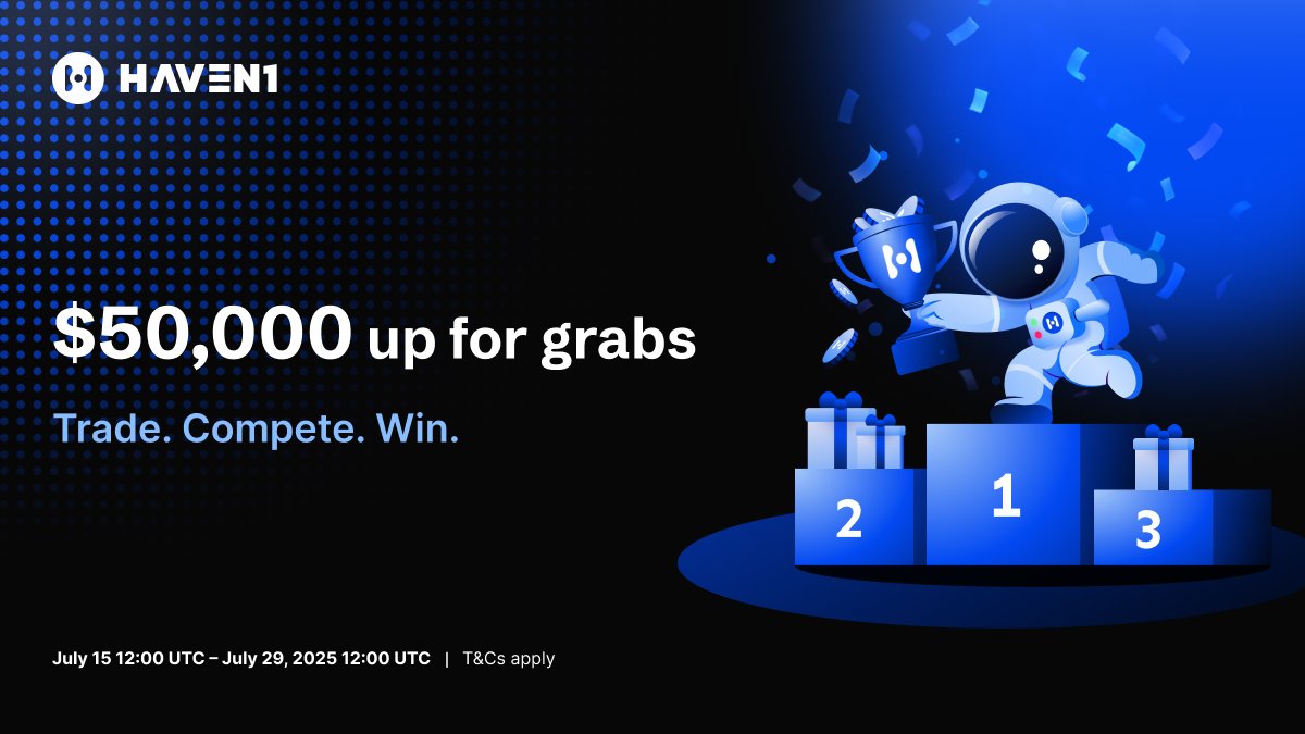 🚨 The hSwap Trading Competition is officially LIVE!

Grab your share of the $50,000 prize pool💰

📆 Trade on hSwap from July 15–29
🏆 Earn esH1 + USDT
🎯 Bonuses for $H1 accumulators &amp; consistent traders
🔥 $H1 trades get a 2x score boost

Start now: join.haven1.org/4ePxZ9x