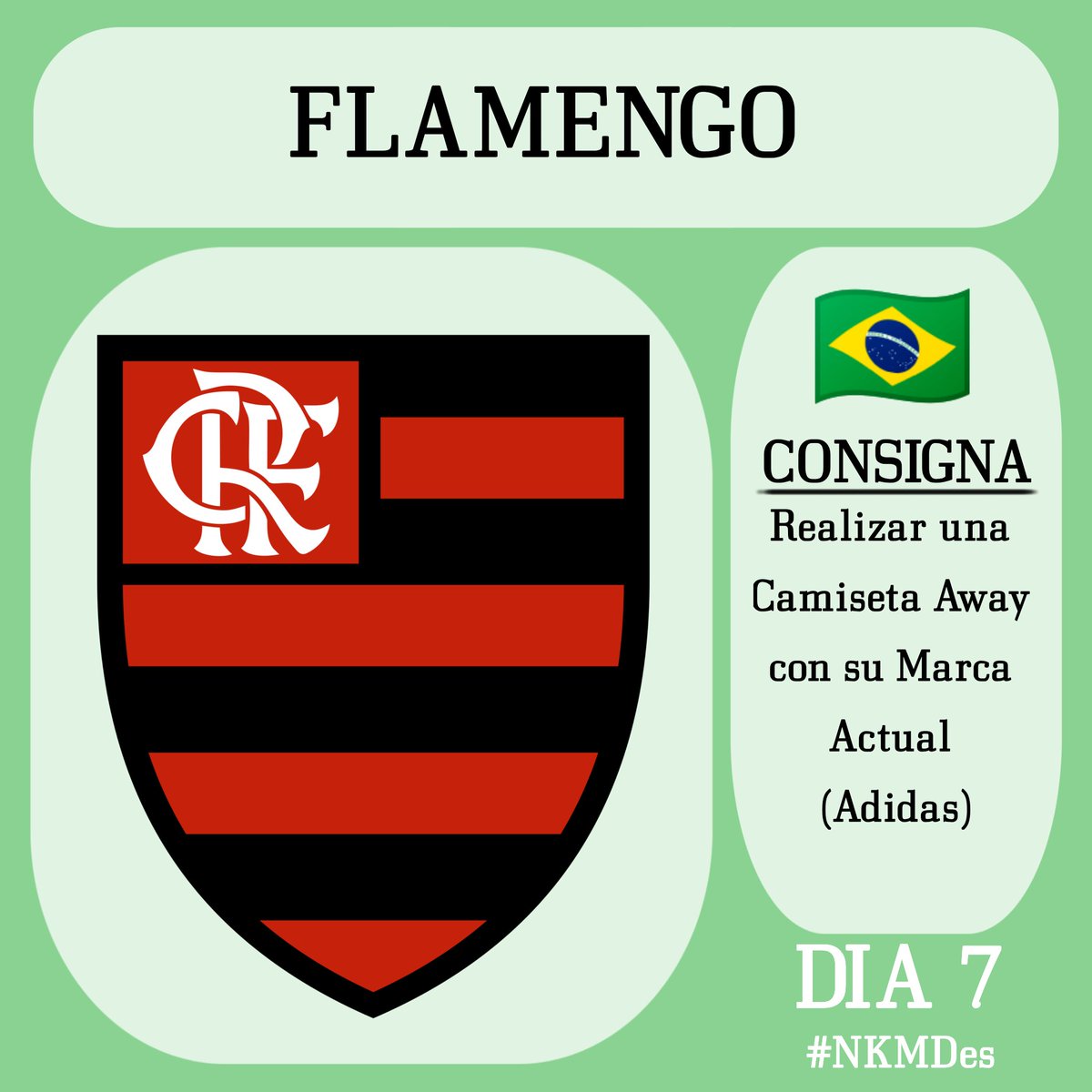 Día 7
<a href="/Flamengo/">Flamengo</a> por #Adidas
Consigna: Realizar una camiseta Away con su Marca Actual, Adidas
#NKMDes #Dia7
drive.google.com/drive/folders/…
☝🏻Aquí pueden anotarse, los espero 💪🏻