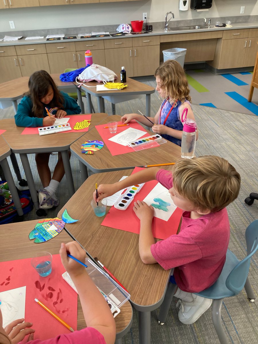Summer SAIL students are making a splash with their very own watercolor fish creation! #SailsUp #dlpschools
