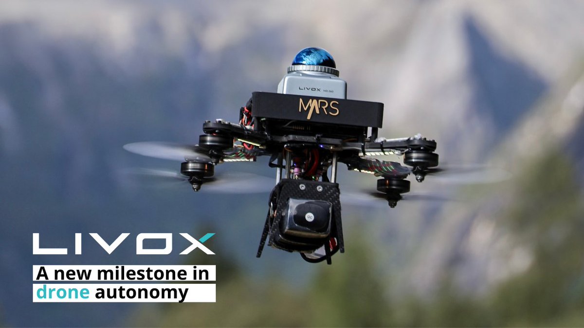 Livox LiDAR (@livoxtech) on Twitter photo A new milestone in drone autonomy!  
HKU MaRS Lab’s SUPER (Safety-Assured High-Speed Navigation for MAVs) achieves 20m/s autonomous flight in unknown environments.
With Mid-360 LiDAR, it detects wires & navigates in darkness.
Watch the full video here 👉 brnw.ch/21wU9J2 A new milestone in drone autonomy!  
HKU MaRS Lab’s SUPER (Safety-Assured High-Speed Navigation for MAVs) achieves 20m/s autonomous flight in unknown environments.
With Mid-360 LiDAR, it detects wires & navigates in darkness.
Watch the full video here 👉 brnw.ch/21wU9J2