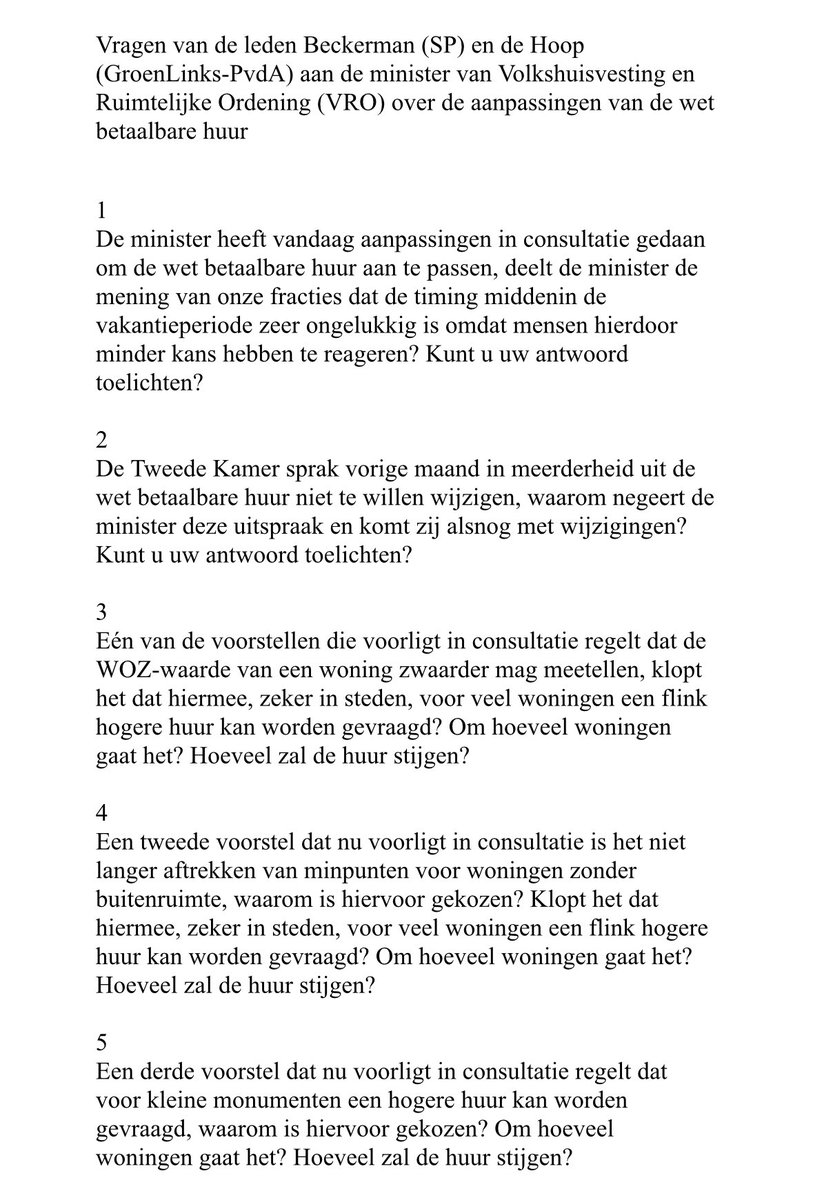 SandraBeckerman's tweet image. Middenin de zomervakantie komt minister Mona Keijzer met voorstellen voor hogere huren en meer onzekere contracten
De Tweede Kamer stemde hier vorige maand nog tegen!
Kamervragen met @HabtamudeHoop
Pas de wet betaalbare huur niet aan, maar laat corporaties kopen en bouwen