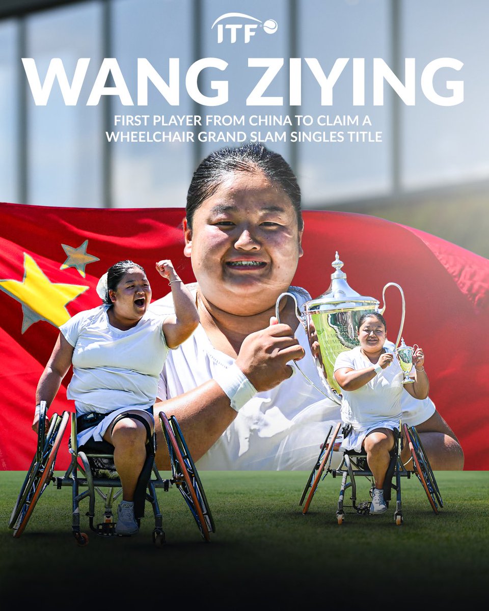 ITFTennis's tweet image. Writing her own story! ✍️
Wang Ziying becomes the first player from China to win a Wheelchair Grand Slam singles title 🏆