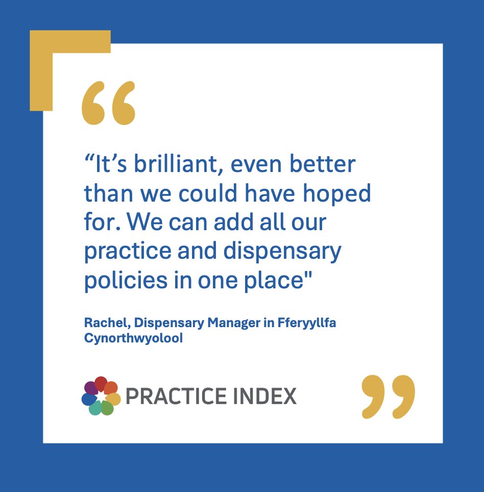 Ensure you have all of the necessary policies in place, that they are kept up-to-date, and that everyone has read and understood them with Policy Manager in the Practice Index HUB.  It's also free to use! Book a demo here bit.ly/44JsOTO