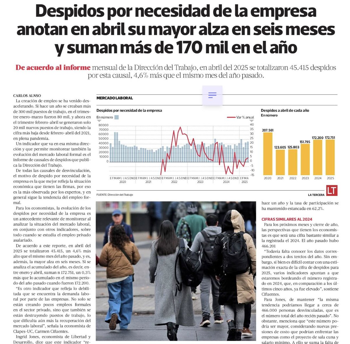 <a href="/latercera/">La Tercera</a> Totalmente flaco, hagámosle caso a las enfermeras, no importa el que país esté en la mierda con Boric y que Jara quiera implementar una política mas socialista aún, no, lo importante es lo que digan las enfermeras jajaj.