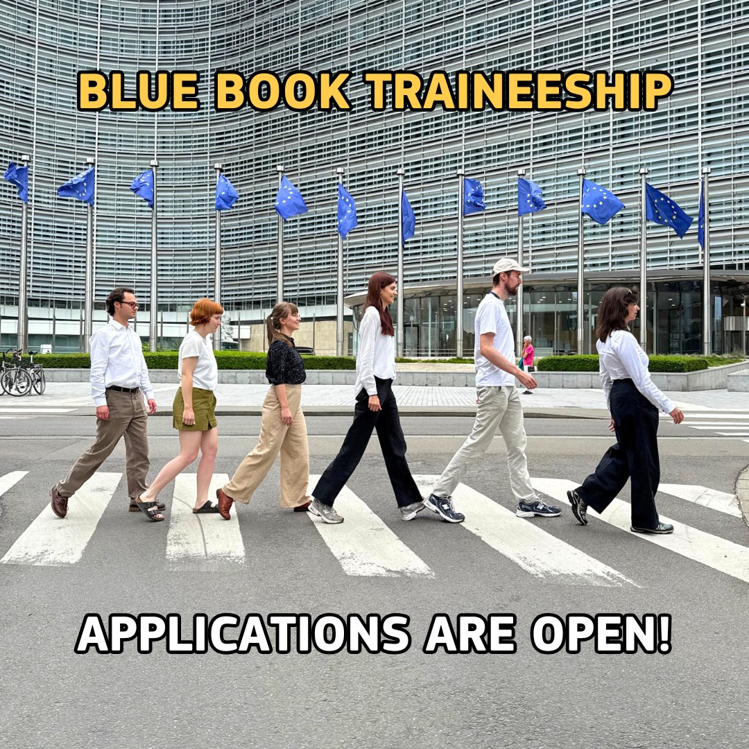 📘 Ever wondered what it's like to work for the EU? Apply for a Blue Book Traineeship!

✅ 5-month paid traineeship
✅ Starting March 2026
✅ Apply with any Bachelor’s degree
✅ Build skills, friendships, and your 🇪🇺 future

🗓️ Deadline: 29 Aug, 10:00
👉 europa.eu/!YNDggC