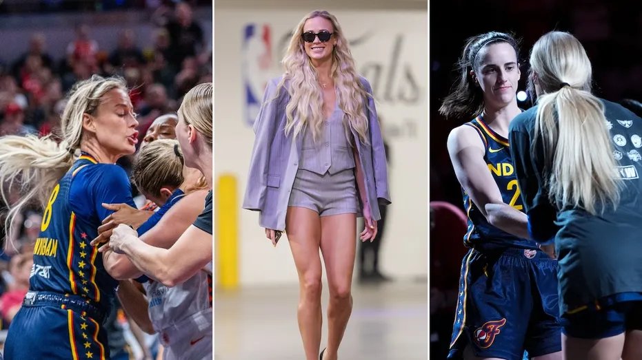 jam1e_sec's tweet image. Indiana Fever's Sophie Cunningham is making waves on and off the court! Fierce energy, competitive spirit, and now "the enforcer" for her team-and Caitlin Clark's new bodyguard! foxnews.com/sports/fevers-…