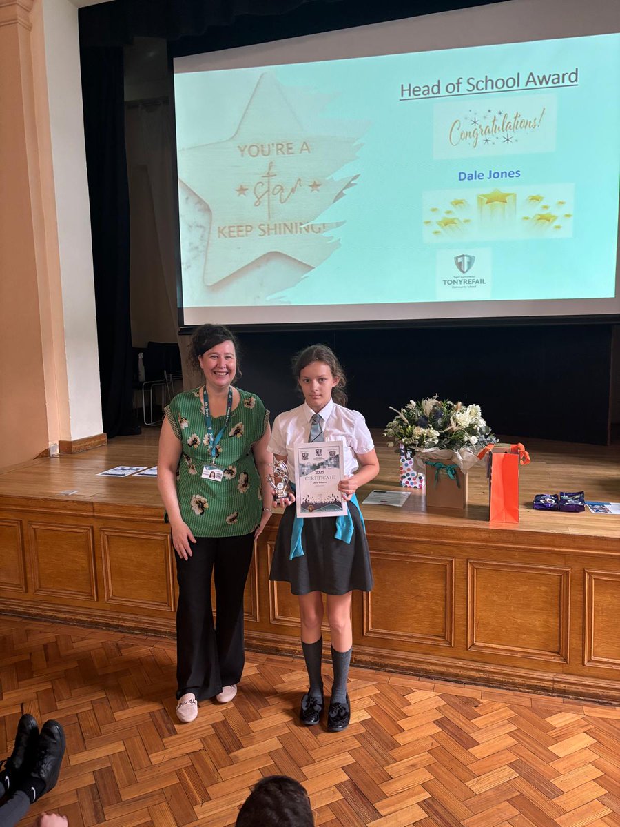 tonmiddleschool's tweet photo. @TonyrefailCS Congratulations to Olivia on her Endeavour Award. #resilience #celebration 😊 https://t.co/c0hxvPpEwD