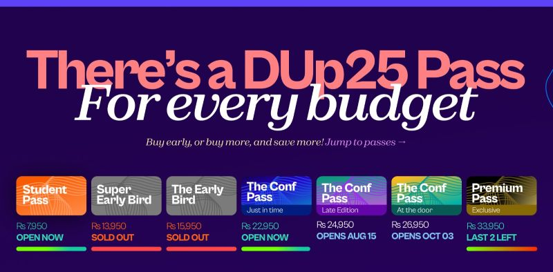 DesignUpConf (@designupconf) on Twitter photo The last few weeks? Wild. 🌀
They are flying off the shelves. 
Teams of 10–40 booking fast—bulk = discounts!
Every pass supports PFA Wildlife Hospital 🐾
🎟️ Grab yours now: 25.designup.io
#DesignUp2025 #DUp25 #DesignConference The last few weeks? Wild. 🌀
They are flying off the shelves. 
Teams of 10–40 booking fast—bulk = discounts!
Every pass supports PFA Wildlife Hospital 🐾
🎟️ Grab yours now: 25.designup.io
#DesignUp2025 #DUp25 #DesignConference