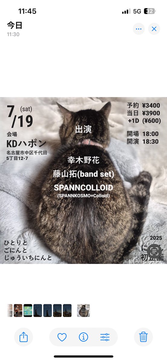 今週はこちら！！！
名古屋KDハポンでのライブに出させていただきます。
