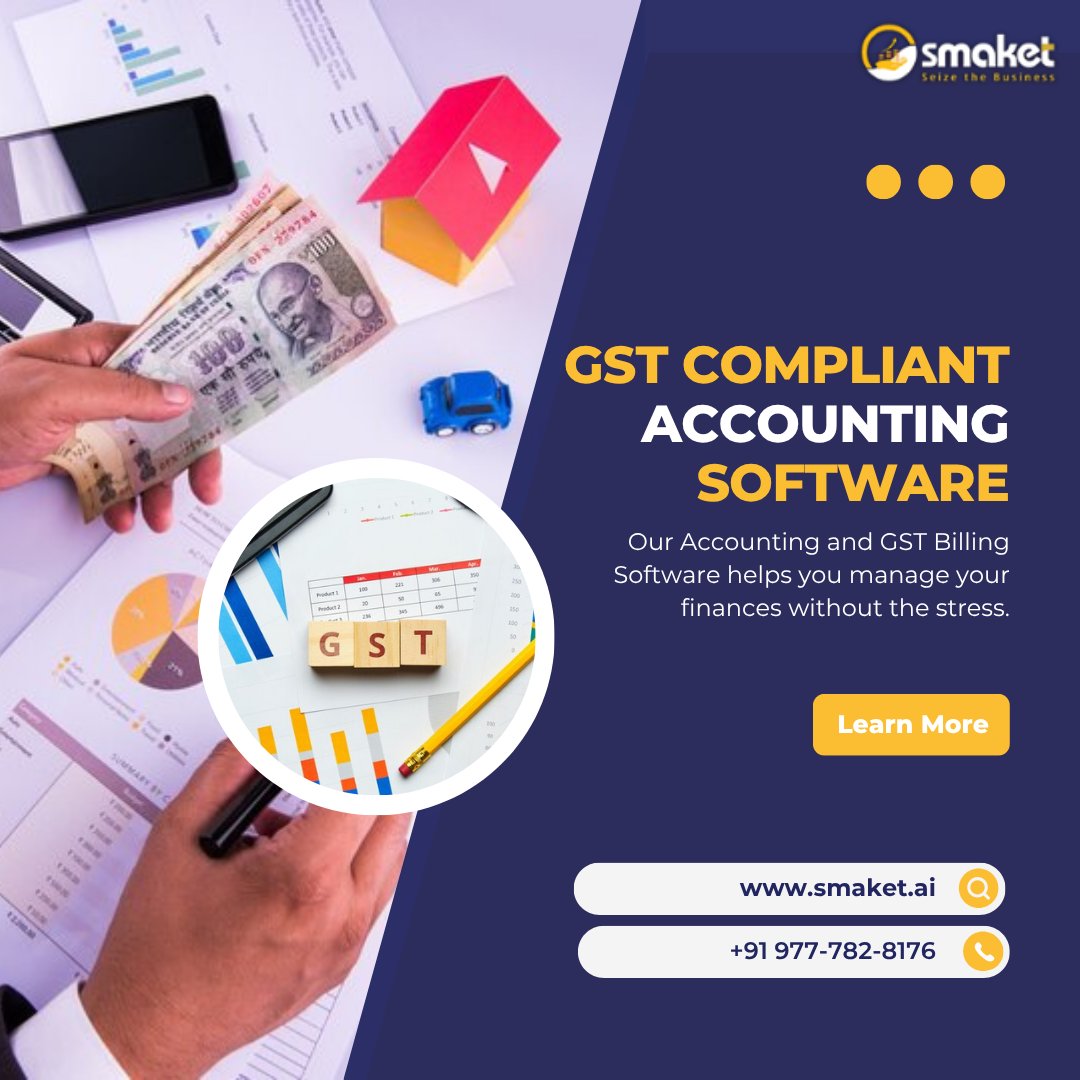 SmaketSolutions's tweet image. Your GST-compliant solution is here!

Our Accounting and GST Billing Software helps you manage your finances without the stress.

Learn More: smaket.ai

#ComplianceMadeEasy #TaxReady #Billing #App #GST #Innovation #Technology #Free #Trending