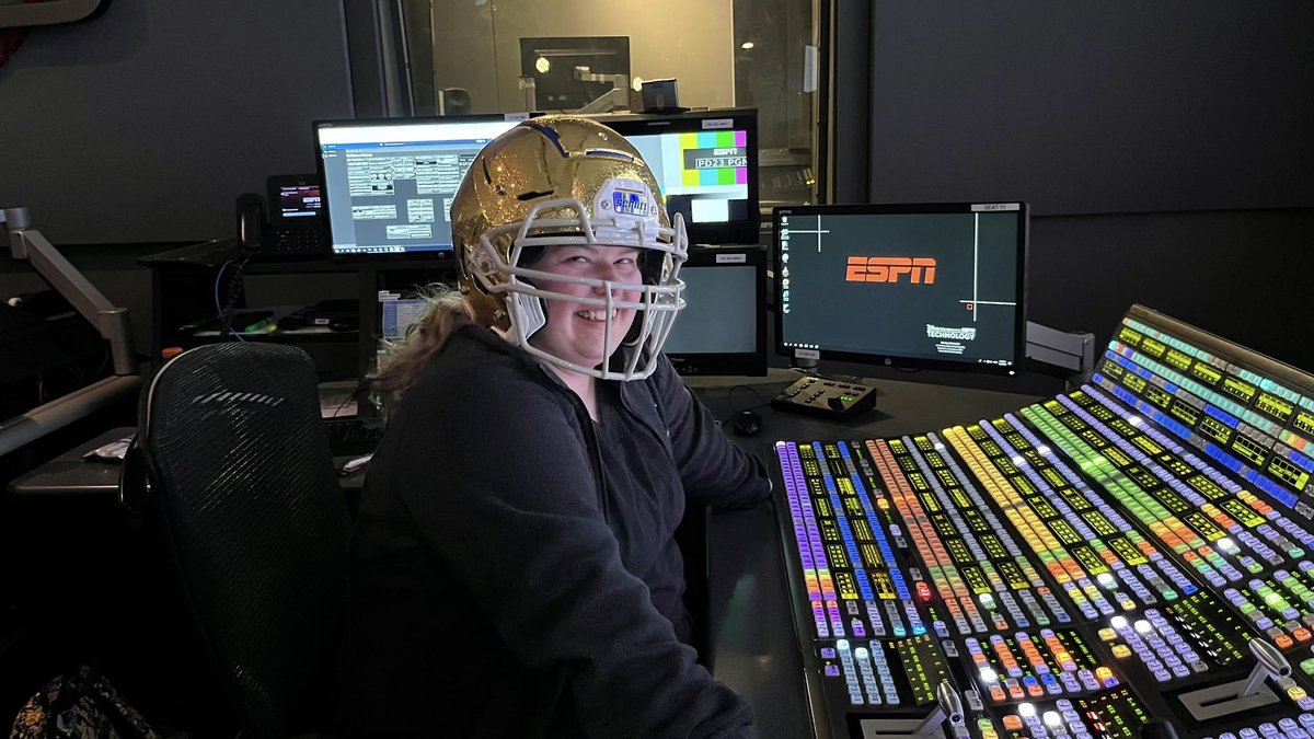 Congratulations to 2020 alum Cindy Miller (seen here tackling her latest project) on her promotion to Technical Director II with ESPN.