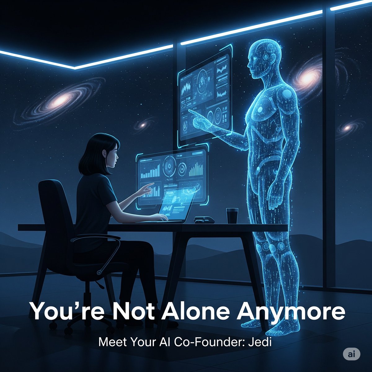 CipherKuma's tweet photo. Solo founders, it doesn’t have to be lonely at the top.

Jedi isn’t just another AI tool. It’s your strategist, your builder, your co-founder—ready 24/7.

Whether it's brainstorming, writing, coding, or executing—Jedi’s right there with you.

You're not alone anymore. https://t.co/Ly469RjUkI