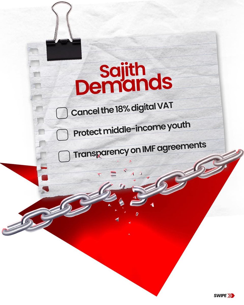 sjb_tweets's tweet photo. Sri Lanka’s 18% VAT on digital services is crushing innovation and growth. It’s time to rethink how we tax the future. #StopDigitalTax 🗣️

@sajithpremadasa 
3/3 https://t.co/MSmz6ed8iI