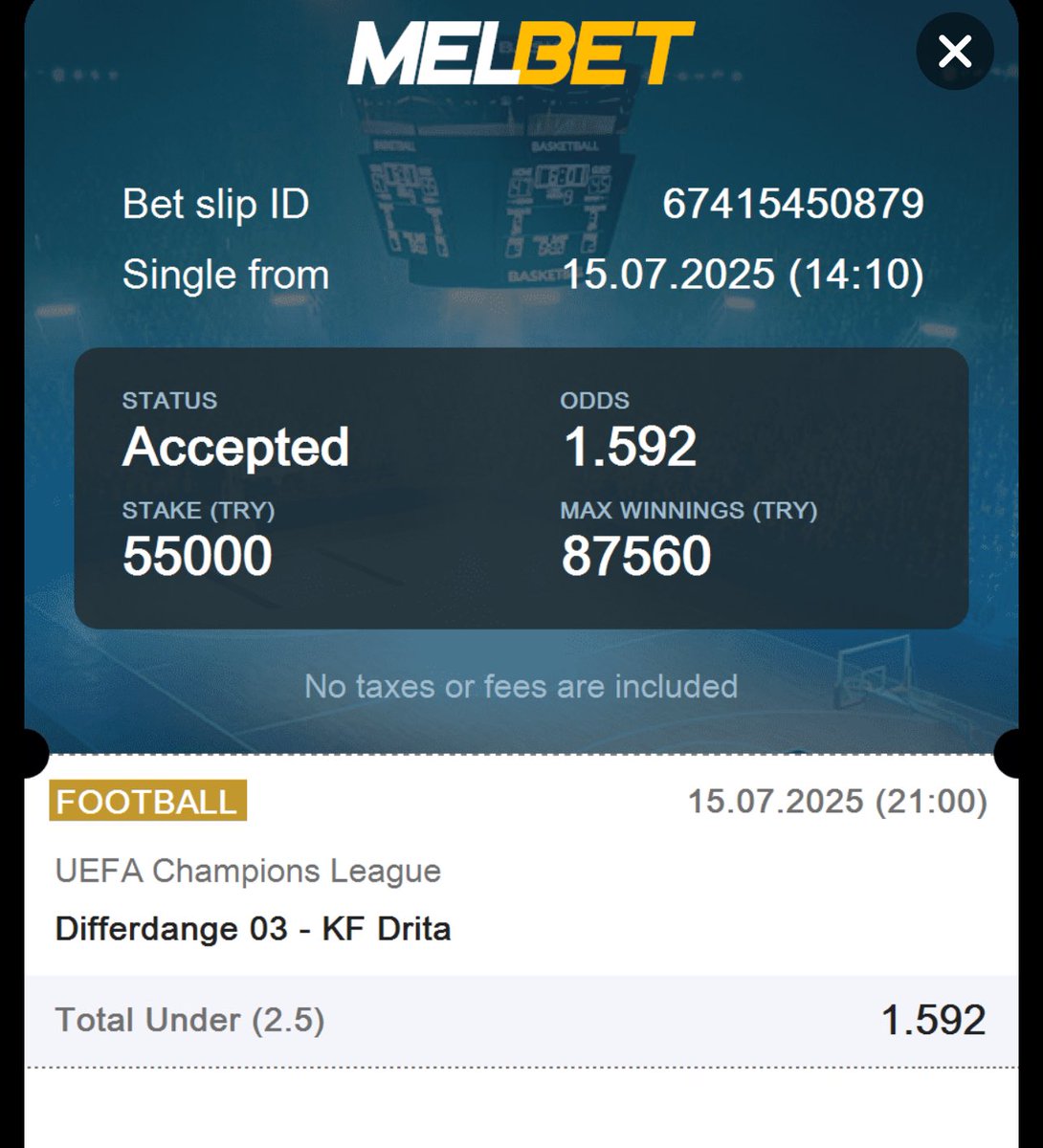 bankotipster_'s tweet image. #Differdange           🆚 #Drita 

➡️ MS:2.5 alt 

 Beklenen Kazanç: 87.560  TL 

🔥🔥💥▶️ #Melbet : ➡️  

🔥🔥💥▶️PROMOKOD : Viptipster ( Promokod ile Kayıt Ol, 10.400 TL İlk Yatırım Bonusunu Al)

#livebet