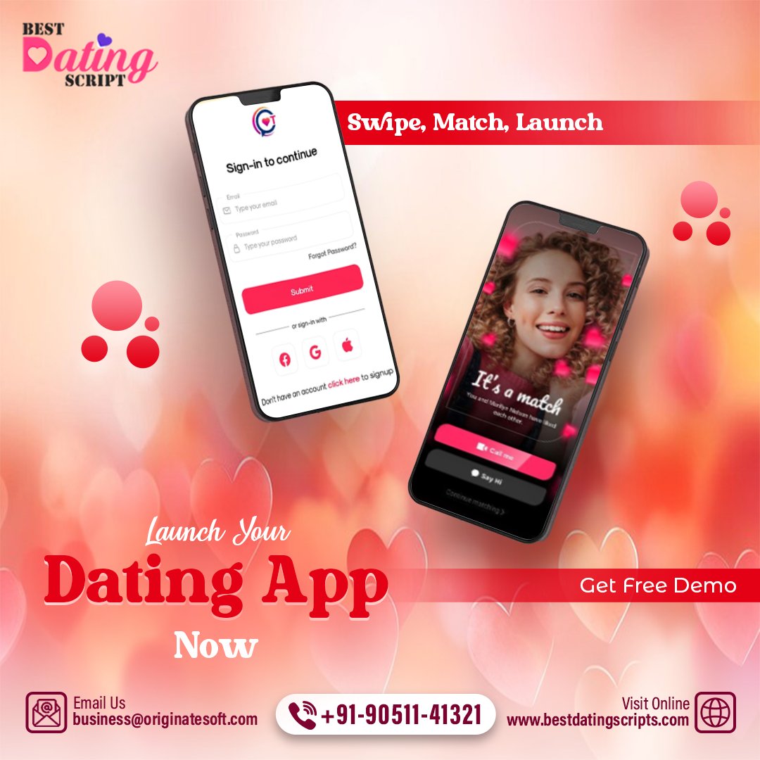 datingscripts's tweet image. 💖 Swipe. Match. Launch.
Your dating app dream is just a click away!
With #BestDatingScript, build a high-performance dating app that users will love ❤️📱
✔ Smooth Sign-up
✔ Engaging UI
✔ Real-Time Chat
✔ Monetization-Ready