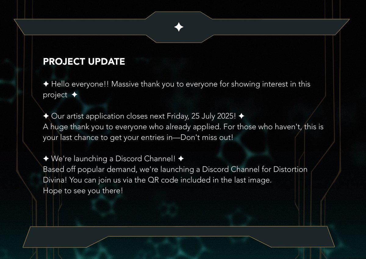 DistortDivina's tweet image. ✦  Project Update ✦