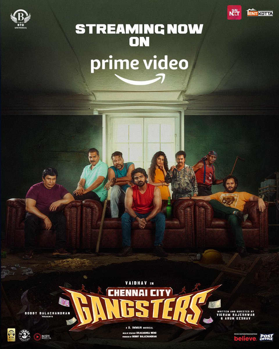 BTGUniversal's tweet image. They planned a heist… but ended up creating chaos! 😂
#ChennaiCityGangsters is now streaming on Amazon Prime Video.
Paaklaam vaanga!
#NowStreaming #TamilCinema #PrimeVideo
An @immancomposer musical!
@BTGUniversal @bbobby @ManojBeno @actor_vaibhav @AthulyaOfficial @Mani_Rajeshh…
