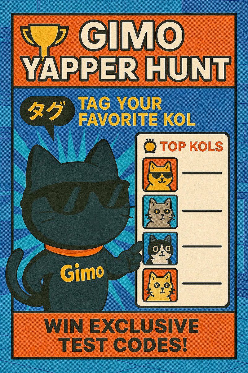 Gimo Finance (Ø,G) (@gimo_fi) on Twitter photo 🚨 Gimo is on the hunt for the next wave of YAPPERS!
We’re looking for KOLs, meme masters, alpha droppers, and degen legends to join our temple 🐾
👀 Know someone who NEEDS to see Gimo?
✅ollow <a href="/Gimo_Fi/">Gimo Finance (Ø,G)</a> + join our community
👉 Tag your favourite KOLs below
🔥 The Top 20 🚨 Gimo is on the hunt for the next wave of YAPPERS!
We’re looking for KOLs, meme masters, alpha droppers, and degen legends to join our temple 🐾
👀 Know someone who NEEDS to see Gimo?
✅ollow <a href="/Gimo_Fi/">Gimo Finance (Ø,G)</a> + join our community
👉 Tag your favourite KOLs below
🔥 The Top 20