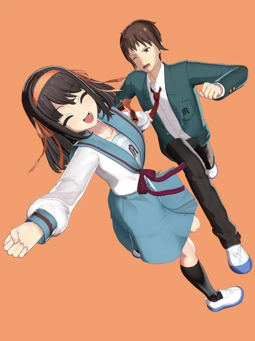 いつものキョンとハルヒ #SOS団ホロモデル支部 #ホロモデル