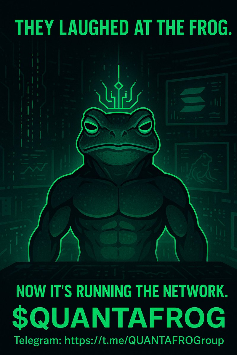 QUANTAFROG's tweet photo. #QUANTUMFROG #QUAFRG #Solana #SolanaMemeCoin #memecoin #solana #BTC #Ethereum #SolanaAirdrop #LTC #airdrop #Bitcoin #DOGE #ComingSoon https://t.co/ivQehqf6pj