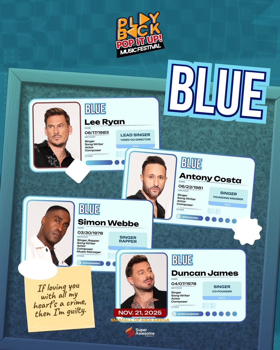 playback_fest's tweet image. Get to know the icons behind the hits!

From soaring vocals to unforgettable stage presence, Blue, Vanessa Carlton, and David Archuleta each bring their own magic to the Playback Pop It Up stage!

Sing with them together this November 21! Tickets at smtickets.com/events/view/14…