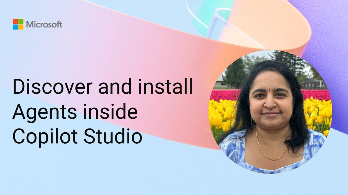 Microsoft365Dev's tweet image. Discover and install Agents inside Copilot Studio!
Join Rama Krishnamoorthy as she walks through how to find and install agents to enhance your Copilot Studio experience.
📺 Watch the demo here → msft.it/6019ShFqW
#Microsoft365 #powerplatform #copilot #copilotstudio