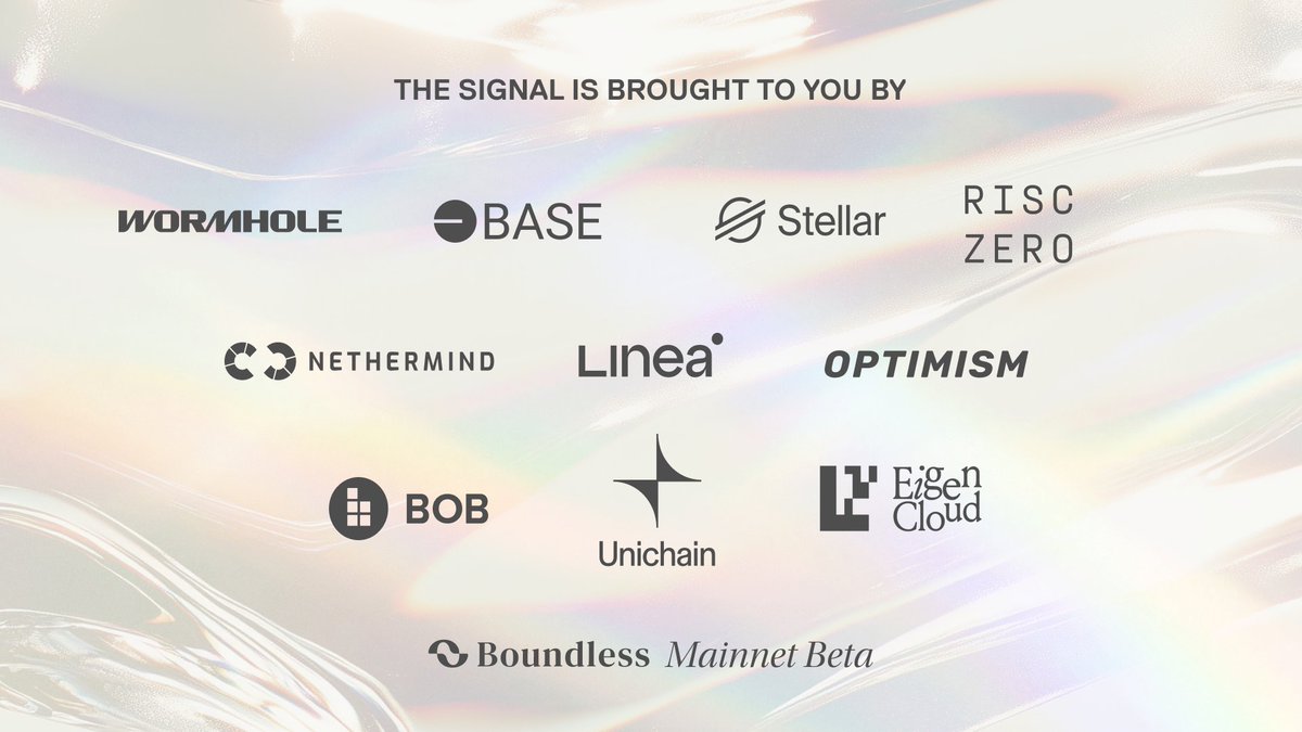 The Signal is an initiative supported across the industry by <a href="/base/">Base</a>, <a href="/wormhole/">Wormhole</a>, <a href="/eigenlayer/">EigenCloud</a>, <a href="/unichain/">Unichain</a>, <a href="/LineaBuild/">Linea.eth</a>, <a href="/build_on_bob/">BOB</a>, <a href="/NethermindEth/">Nethermind</a>, <a href="/StellarOrg/">Stellar</a>, and @optimism. 

Together, we are creating a blockchain ecosystem connected by ZK.