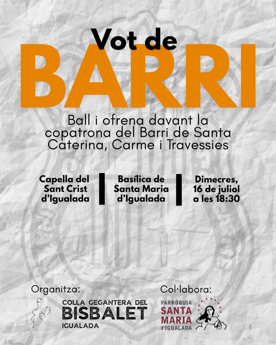 Demà, dimecres, 16/7, Santa Carme … i…