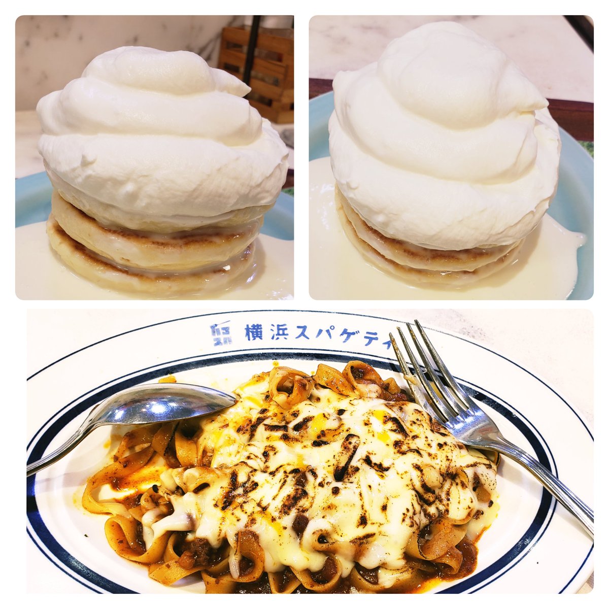 gamir5's tweet image. 先日、同期のみっちゃん(#北翔海莉)のliveを観に行きました!
安定の歌に踊り✨飾らないいつものみっちゃんtalk🤭コラボの #錬磨 さん達の素晴らしい真剣&太鼓&ボイパ✨
とぅても素敵な時間でした❣️
で、もう一つの目的。ハマスパのパスタとパンケーキ😍‼️
堪能✨堪能✨