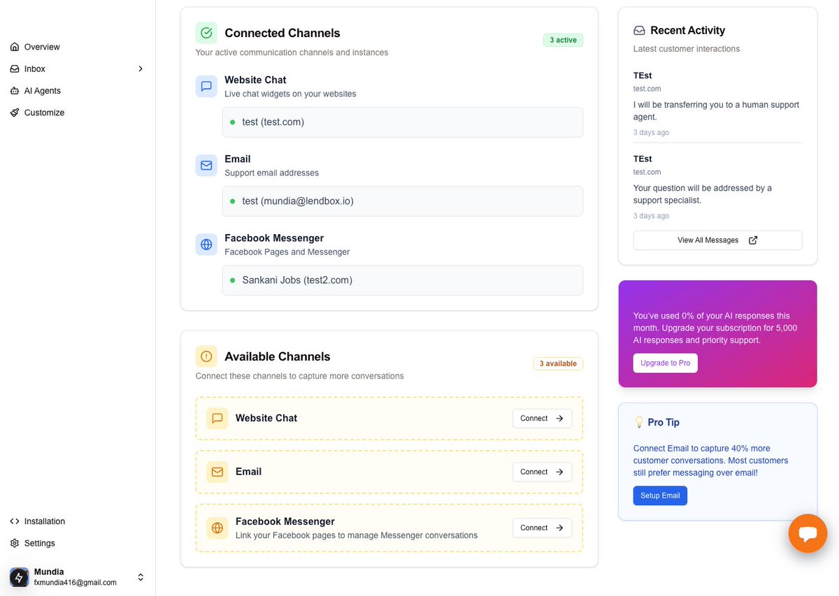 mundia_zm's tweet photo. @ChatnestHQ is ready for beta testing, you will be able to unify all your customer communication channels into one central inbox and train AI chatbots to handle all your customer support 24/7 be it messenger, email, whatsapp or website support #buildinpublic #indiehackers https://t.co/qTjj7Em8EF